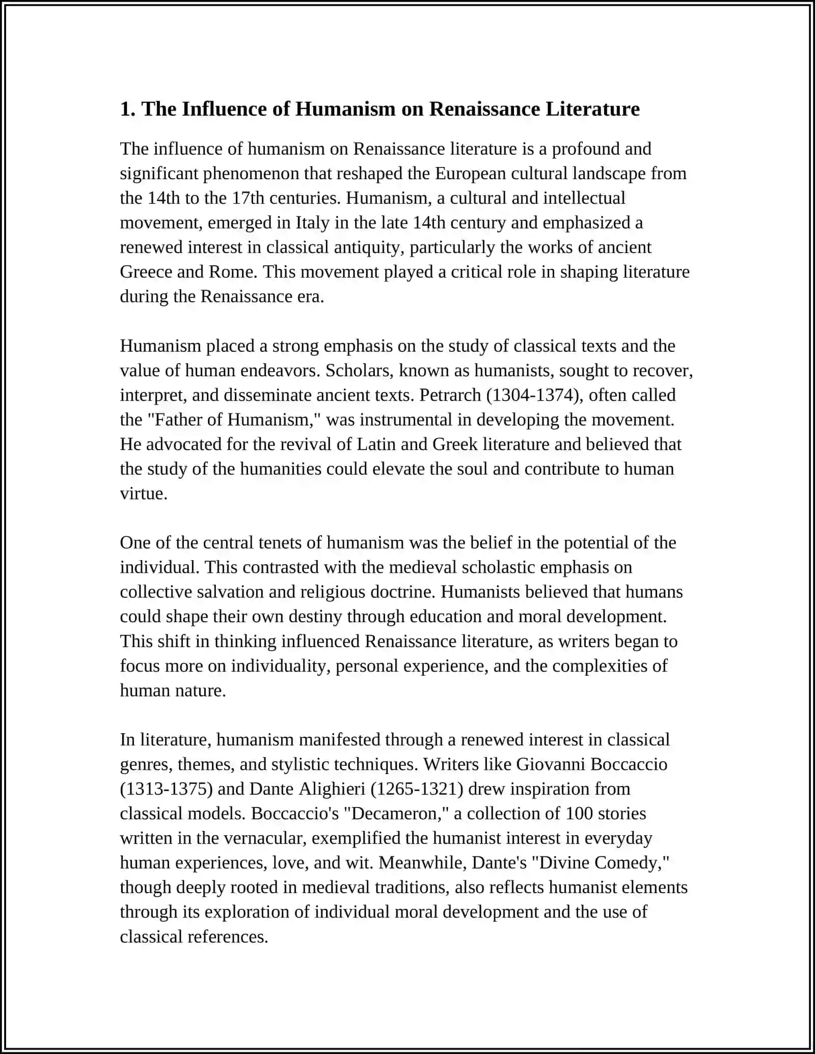 RENAISSANCE LITERATURE 3