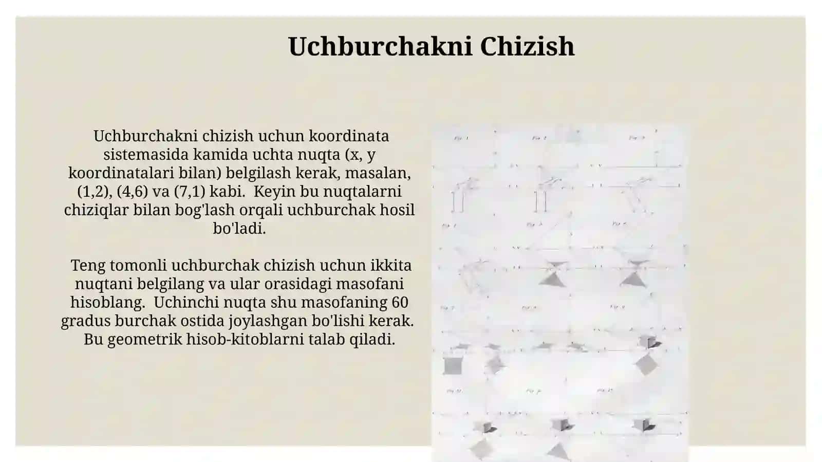 Dekart koordinatalar sistemasi.Koordinatalar sistemasida shakllar yasash 3