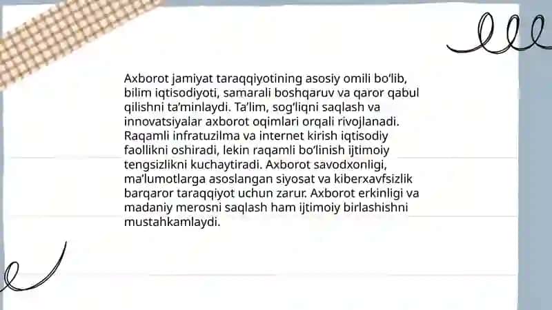 Axborotning jamiatda tutgan oʻrni 3