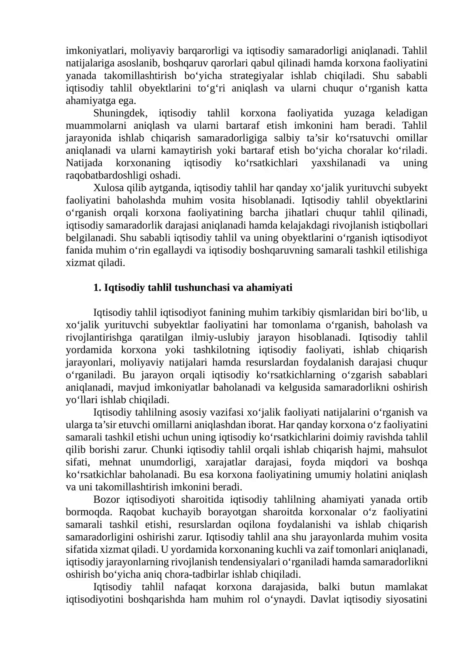 Iqtisodiy tahlilning obyektiga nimalar kiradi? 3