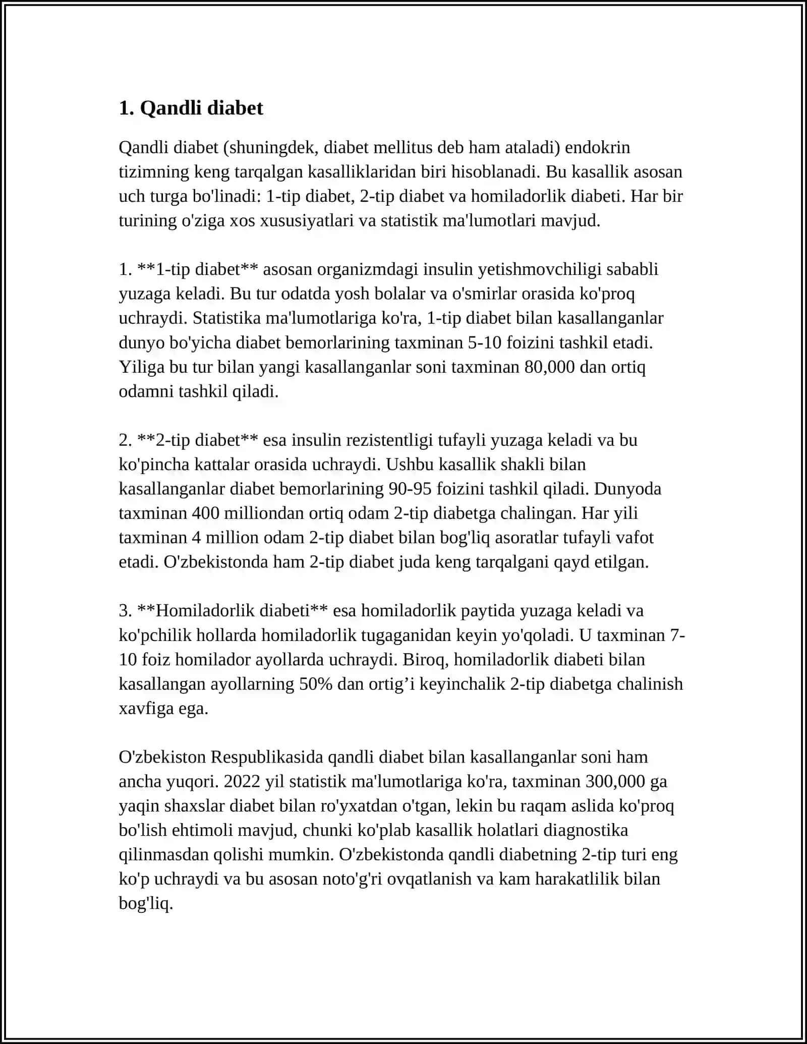 Qandli diabet (1-tip diabet) 3
