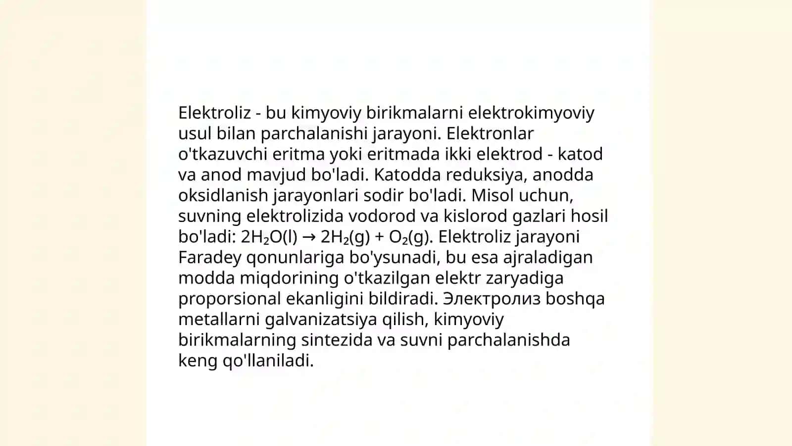 Elektroliz usullari 3