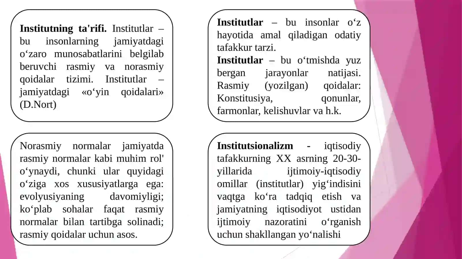 “INSTITUSIONAL IQTISODIYOT” FANINIGN MAZMUN VA MOHIYATI 3