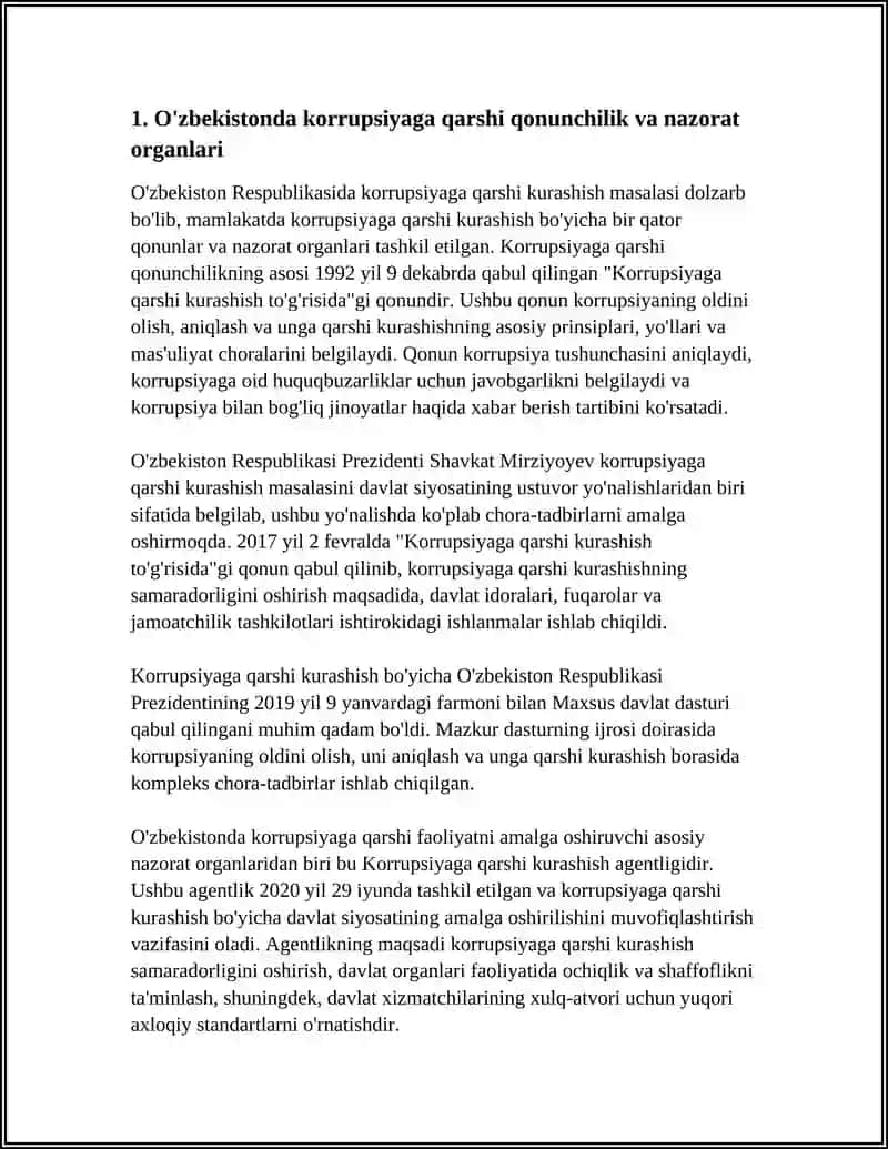 O'ZBEKISTONDA KORRUPTSIYAGA QARSHI KURASHISH 3