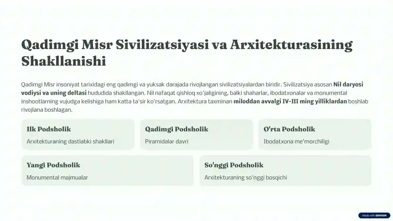 Qadimgi Misr Arxitekturasi | Tayyor PPT Slayd 3