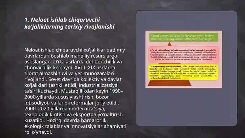 Neloet ishlab chiqaruvchi xo'jaliklarning taraqiyoti 3