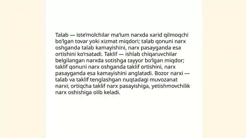 Talab va Taklif Qonuniga Ko’ra Narx Belgilash Usullari 3