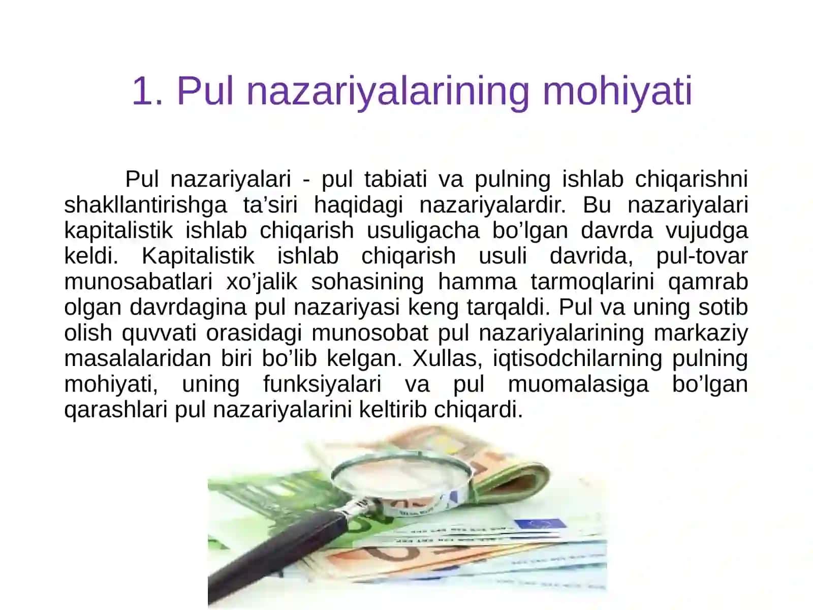 Pul nazariyalari 3
