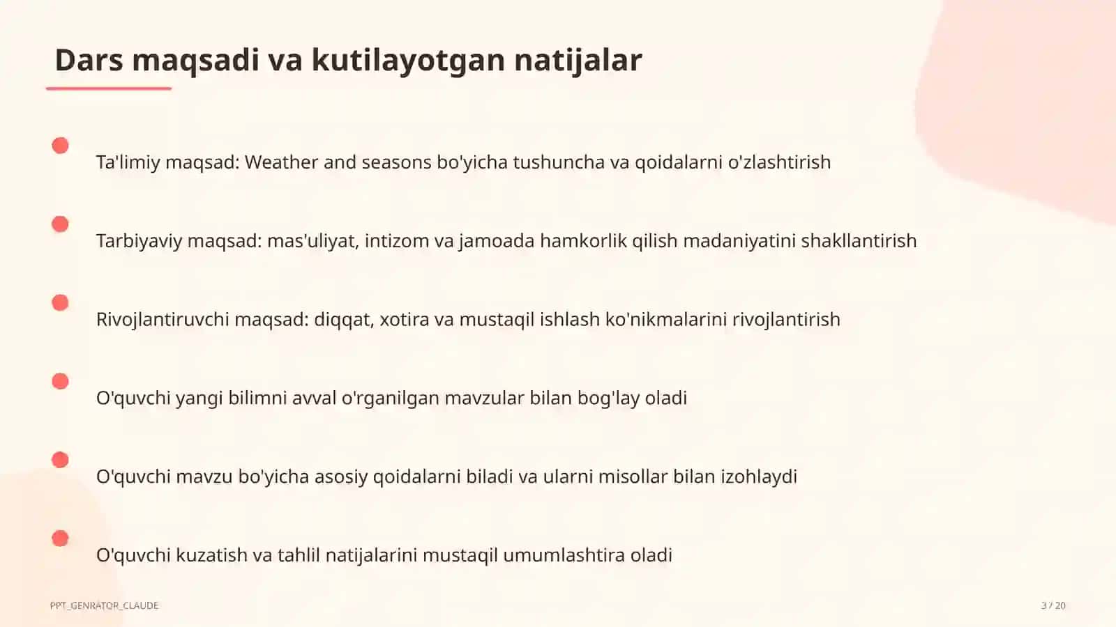 Weather and seasons (4-sinf) 3