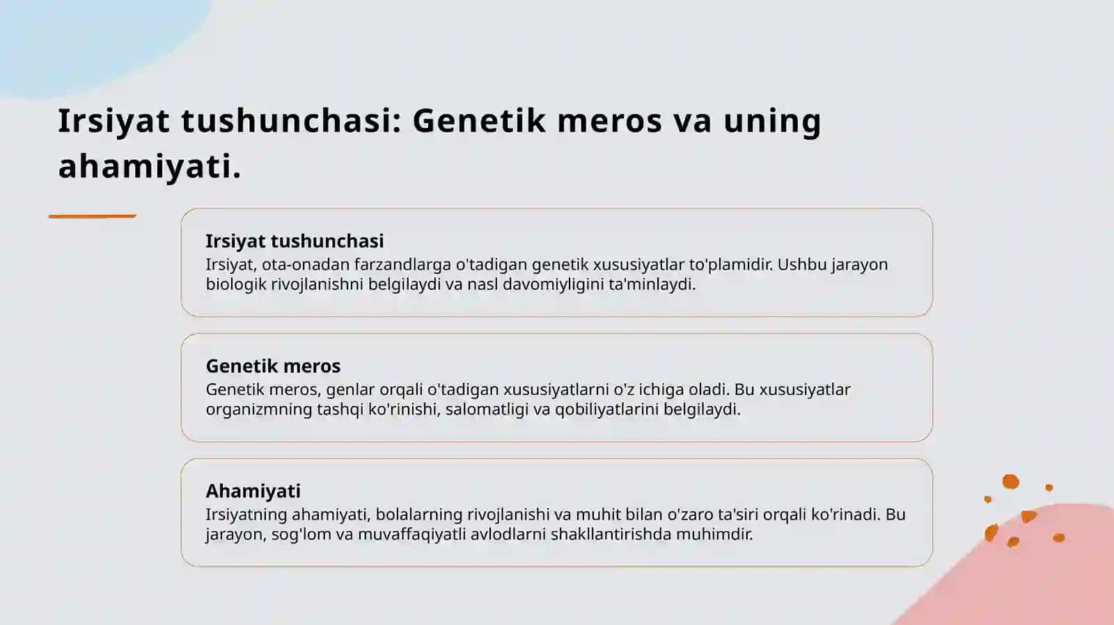 Irsiyat tushunchasi 3