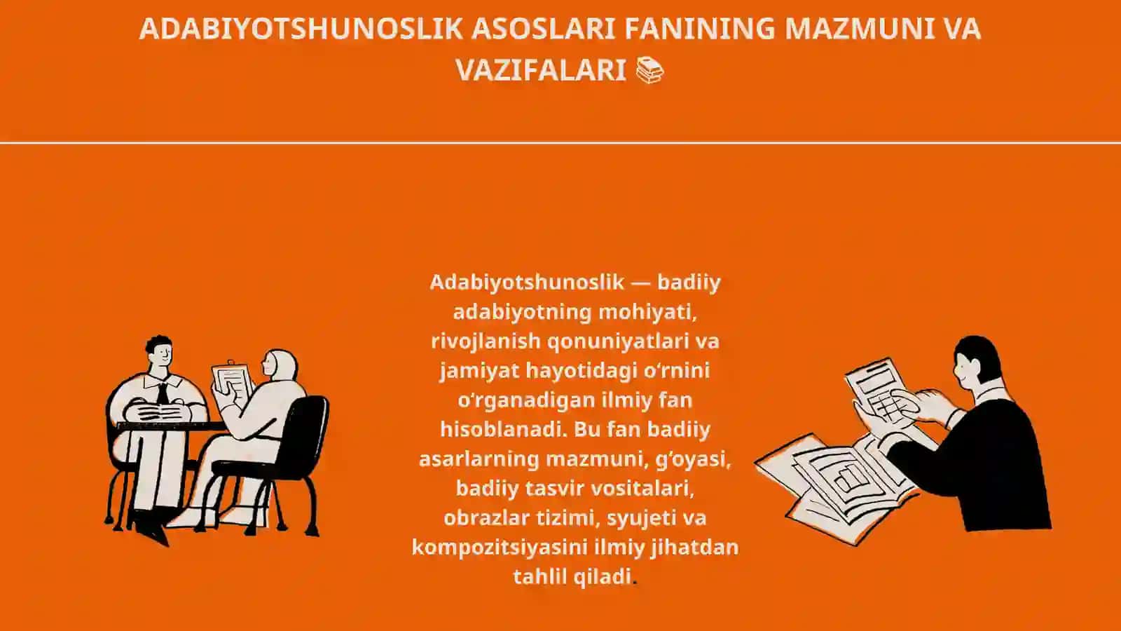 Adabiyorshunoslik asoslari fani va zamonaviy adabiyot qarashlar mavzusidan tayyorlagan taqdimoti 3
