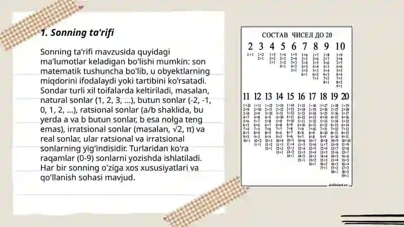 Arab tilida son va uning xususiyatlari 3