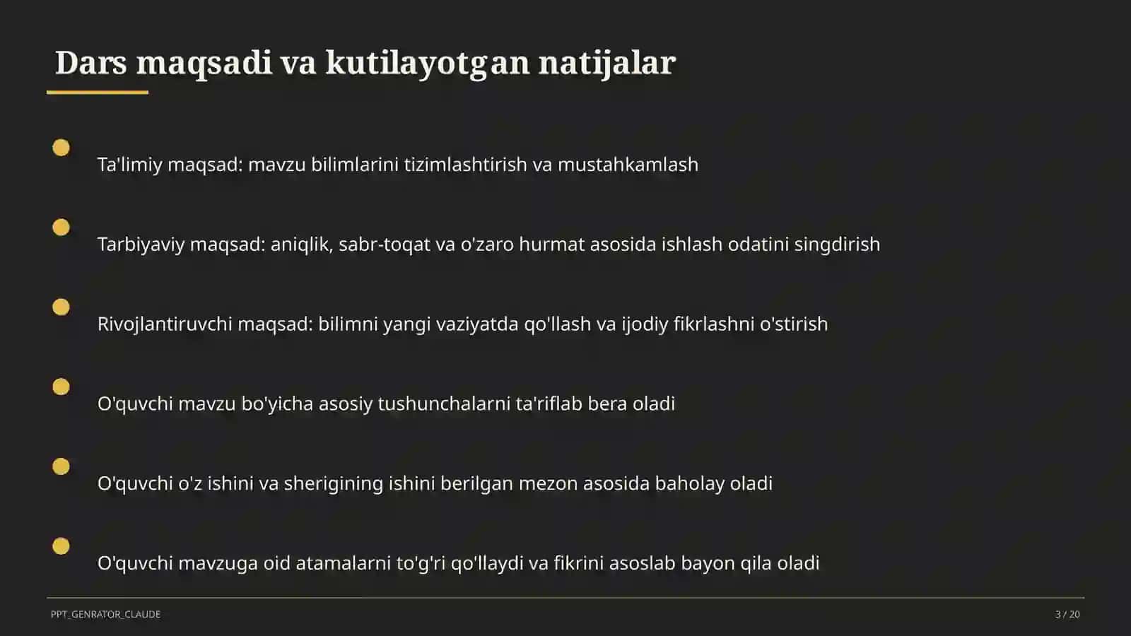 O'zbekiston Respublikasi Konstitutsiyasi: asosiy tamoyillar (9-sinf) 3