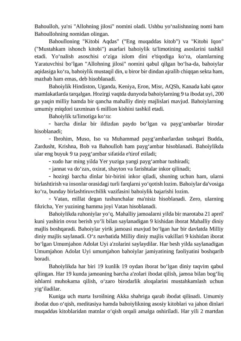ZAMONAVIY DINIY HARAKATLAR VA OQIMLAR 3