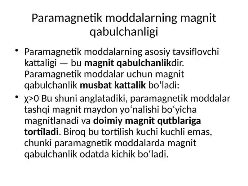 Paramagnetizm tushunchasi 3