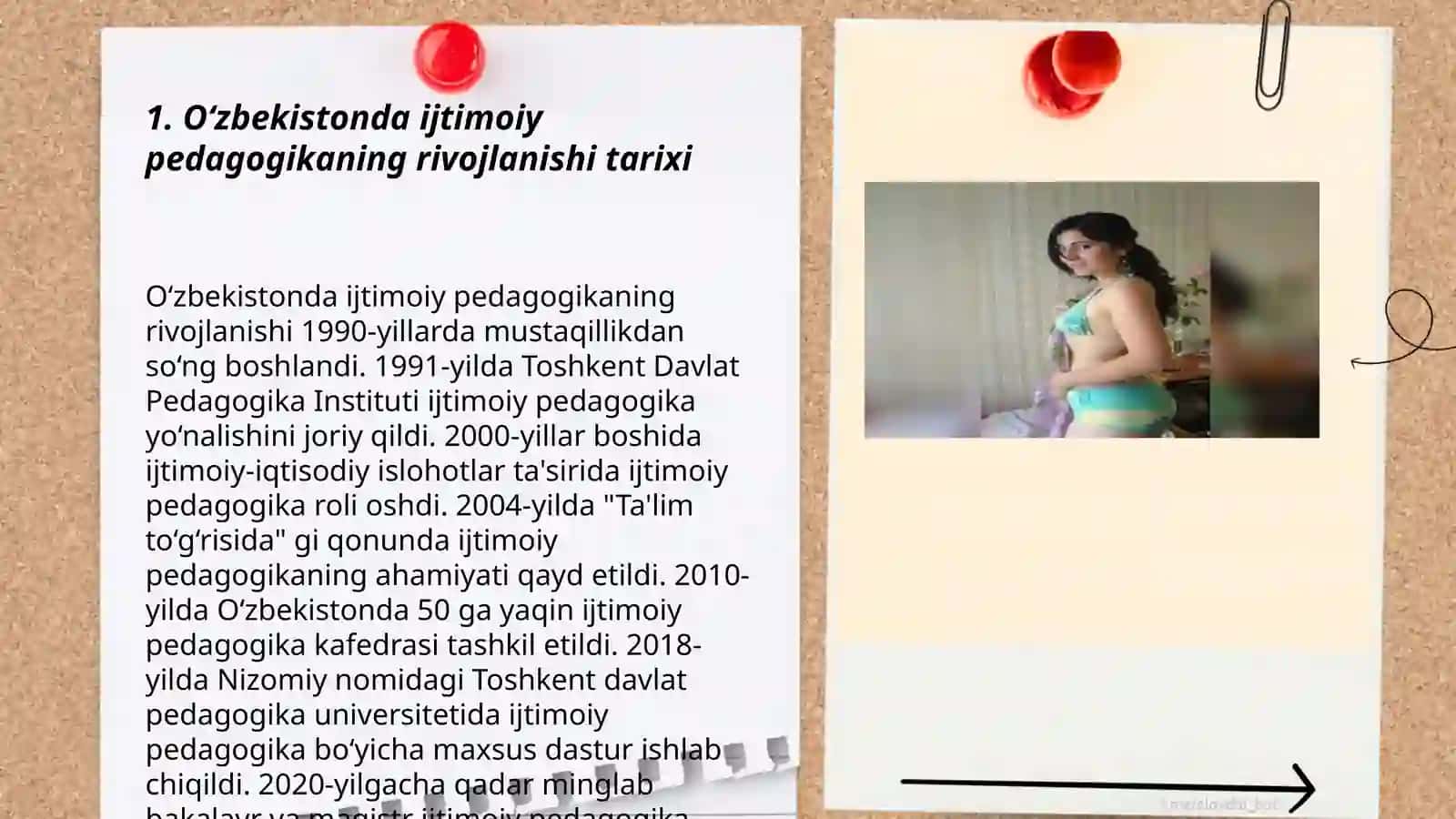 O‘zbekistonda ijtimoiy pedagogikaning paydo bo‘lishi,madaniy-tarixiy,ijtimoiy -huquqiy sharoitlari Mamadiyorova Maxliyo 3