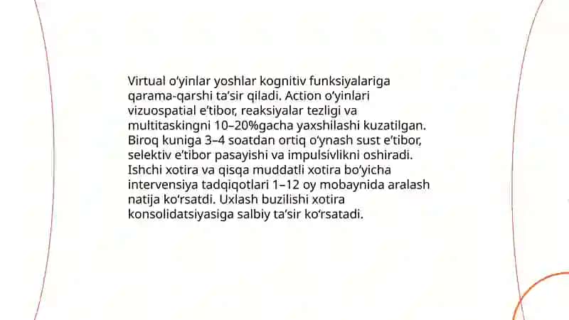 Virtual õyinlarning yoshlar ongiga taʼsiri, ruhiy va jismoniy xaritalari 3