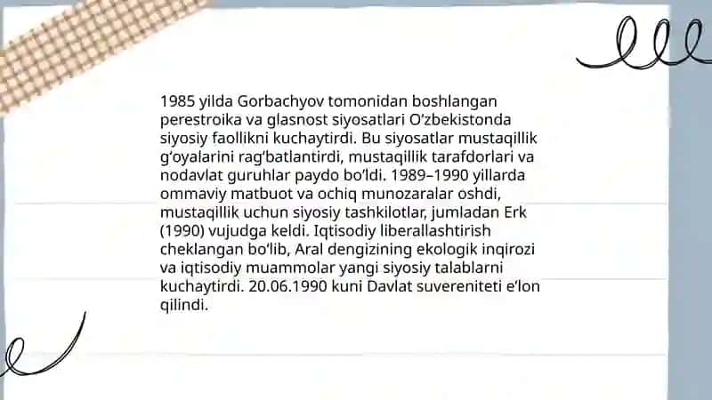 Oʻzbekistondagi Ijtimoiy Siyosiy Jarayon 3
