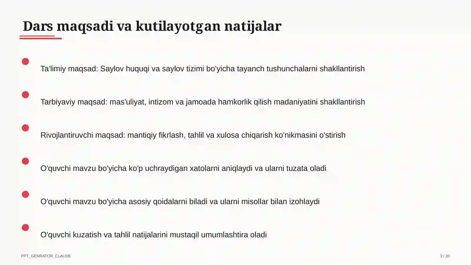 Saylov huquqi va saylov tizimi (10-sinf) 3