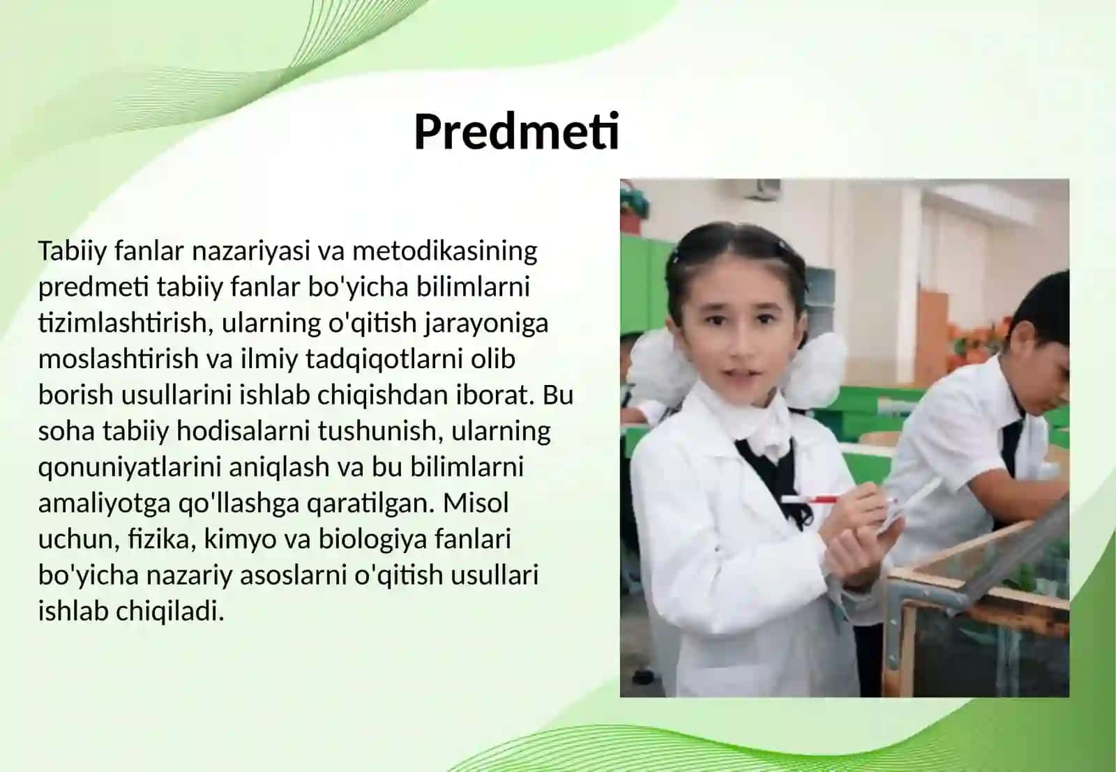 TABIIY FANLAR NAZARIYASI VA METODIKASINING PREDMETI, MAQSAD VA VAZIFALARI VA TADQIQOT METODLARI 3