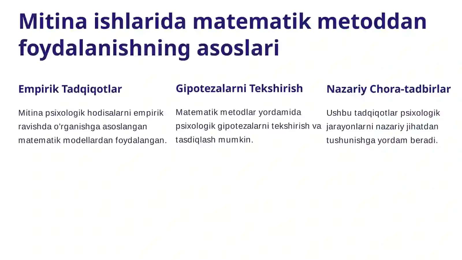 Psixologiyada matematik metodni qo'llash bo'yicha O.V.Mitina tomonidan chop etilgan maqolalarining psixologik tahlili 3