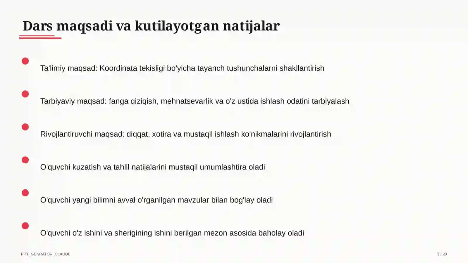 Koordinata tekisligi (6-sinf) 3