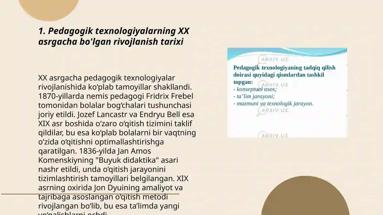 Pedagogik texnalogiyaning tarixiy rivojlanish davrlari.XX asrda pedagogik texnalogiyalarning rivojlanishi 3