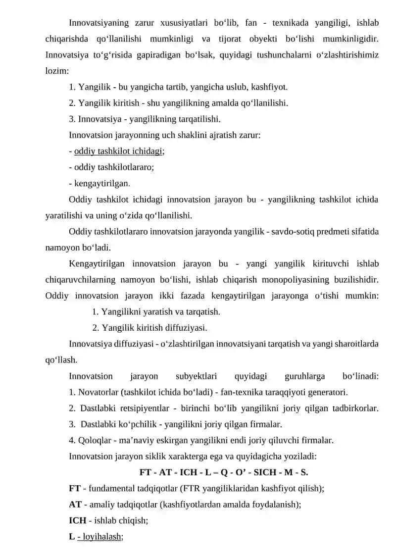 INNOVATSION FAOLIYATI ASOSLARI 3