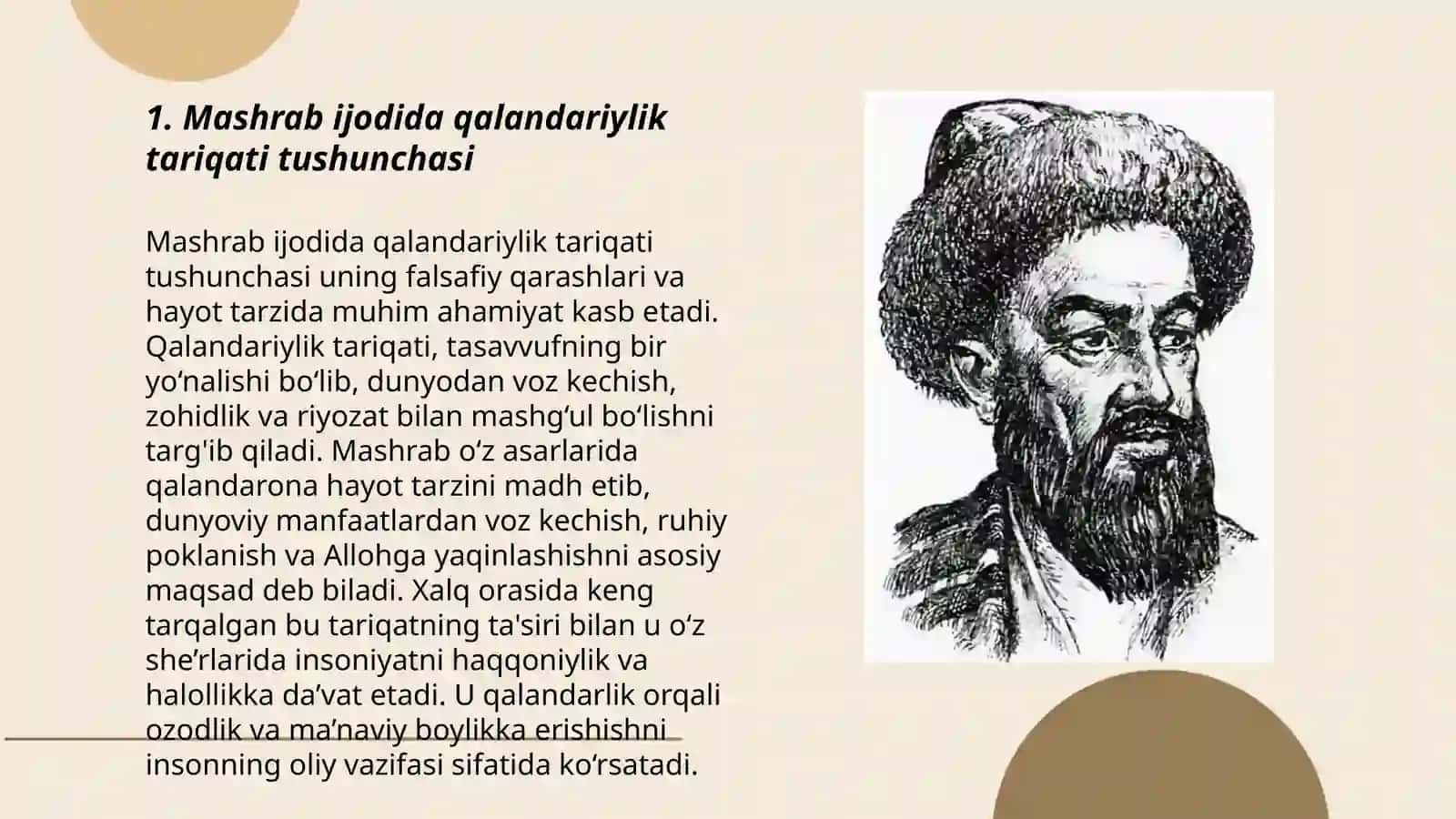 Mashrab ijodida qalandariylik tariqati 3