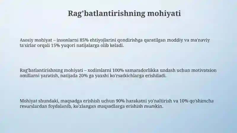 Rag'batlantirishning mohiyati 3