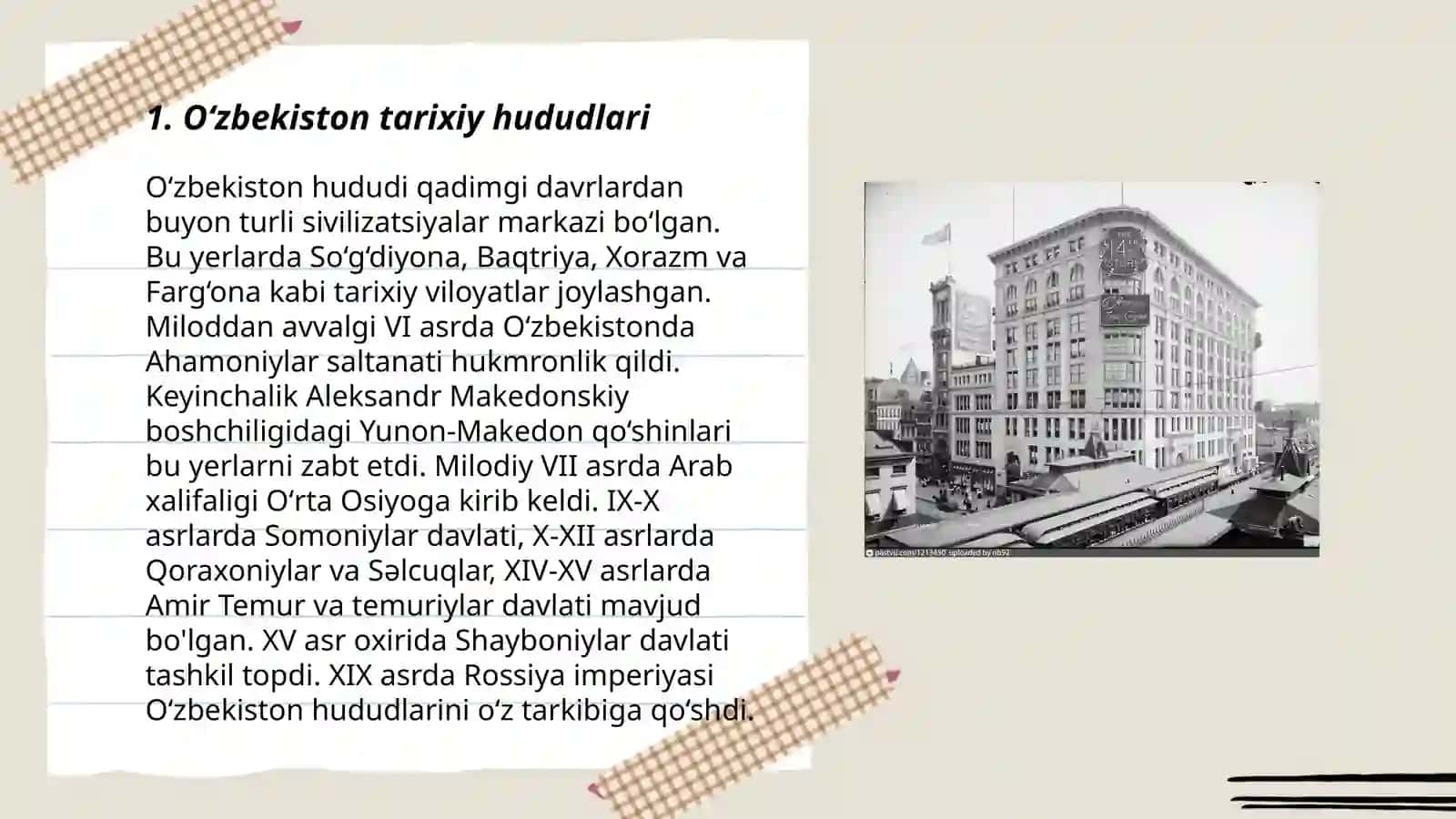 Oʻzbekiston Respublikasining tarixiy geografiyasi 3