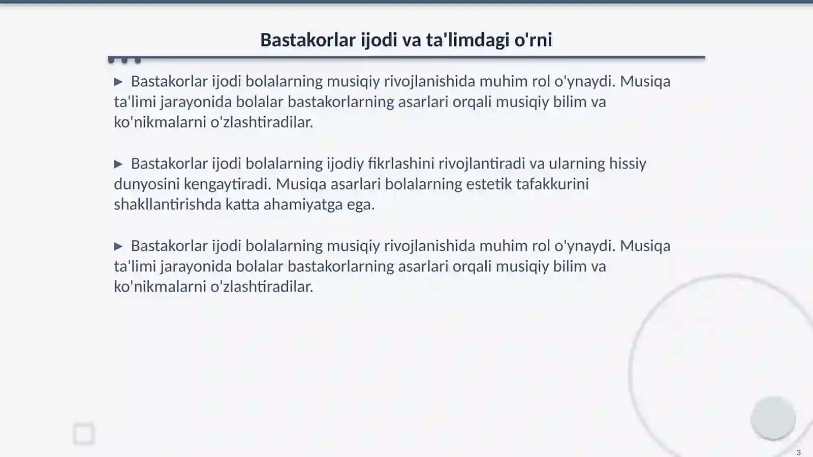 Maktabgacha ta'limda bastakorlar ijodi 3