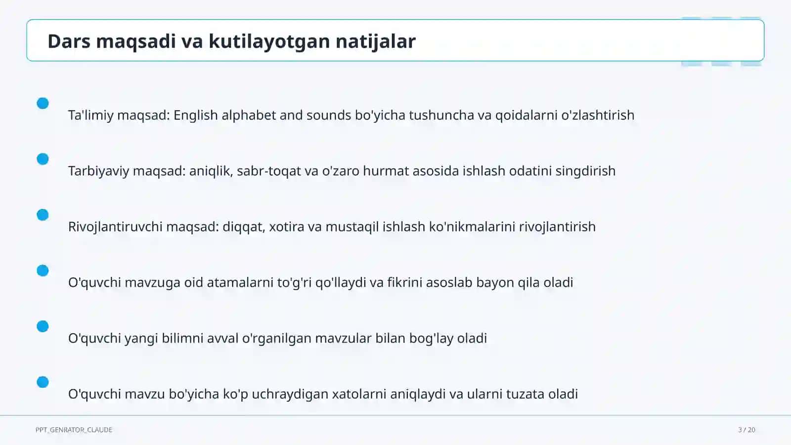 Ingliz tili (1–11) — metodik birlashma uchun 3