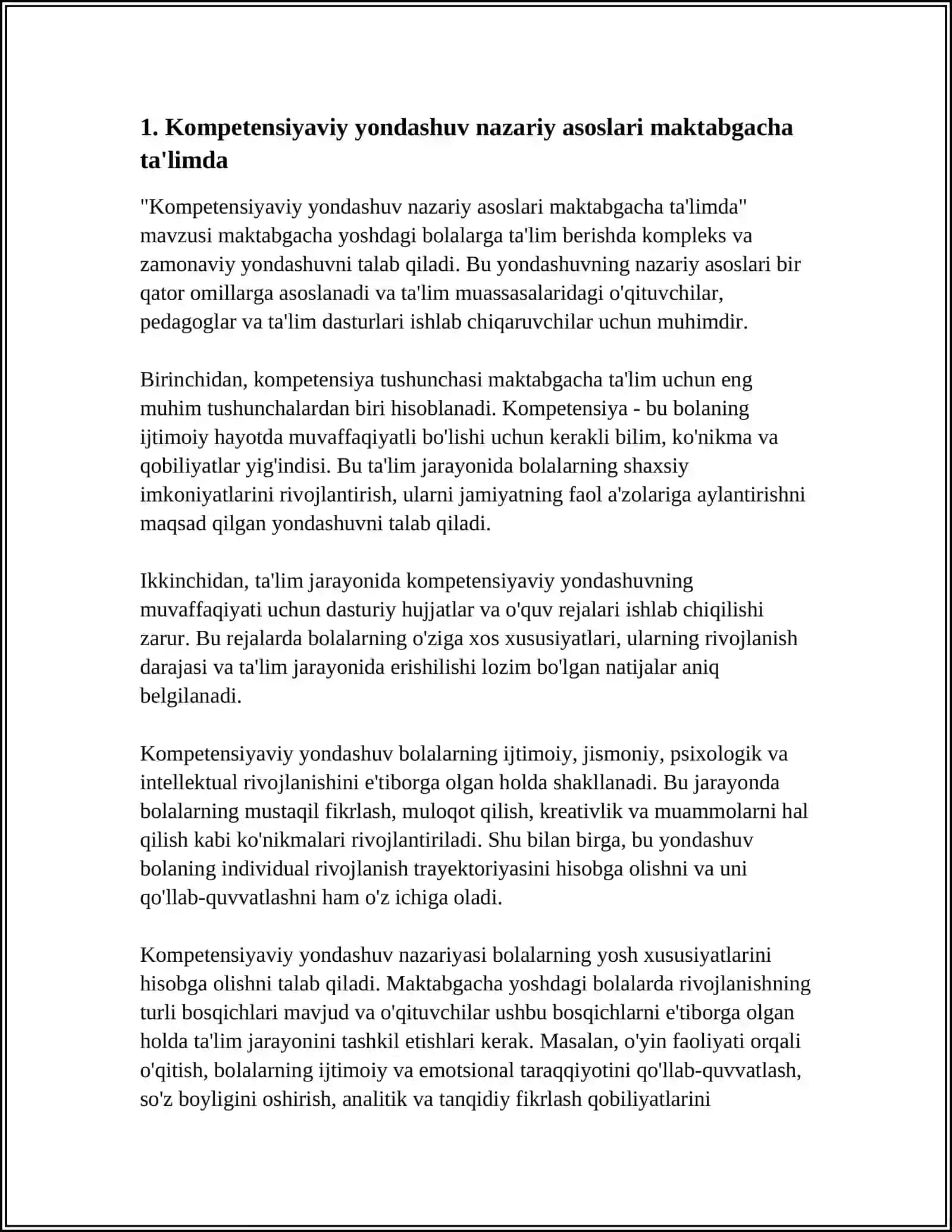 MAKTABGACHA YOSHDAGI BOLALARGA TA‘LIM BERISHDA KOMPETENSIYAVIY YONDASHUV 3