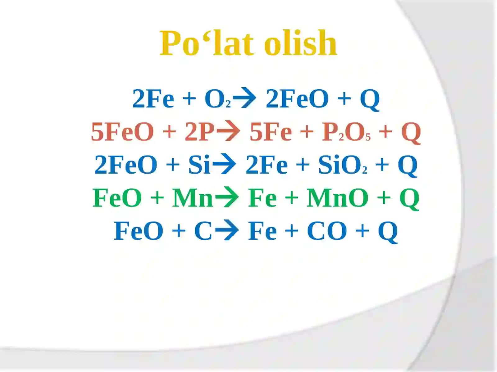 Po'lat ishlab chiqarish. 3