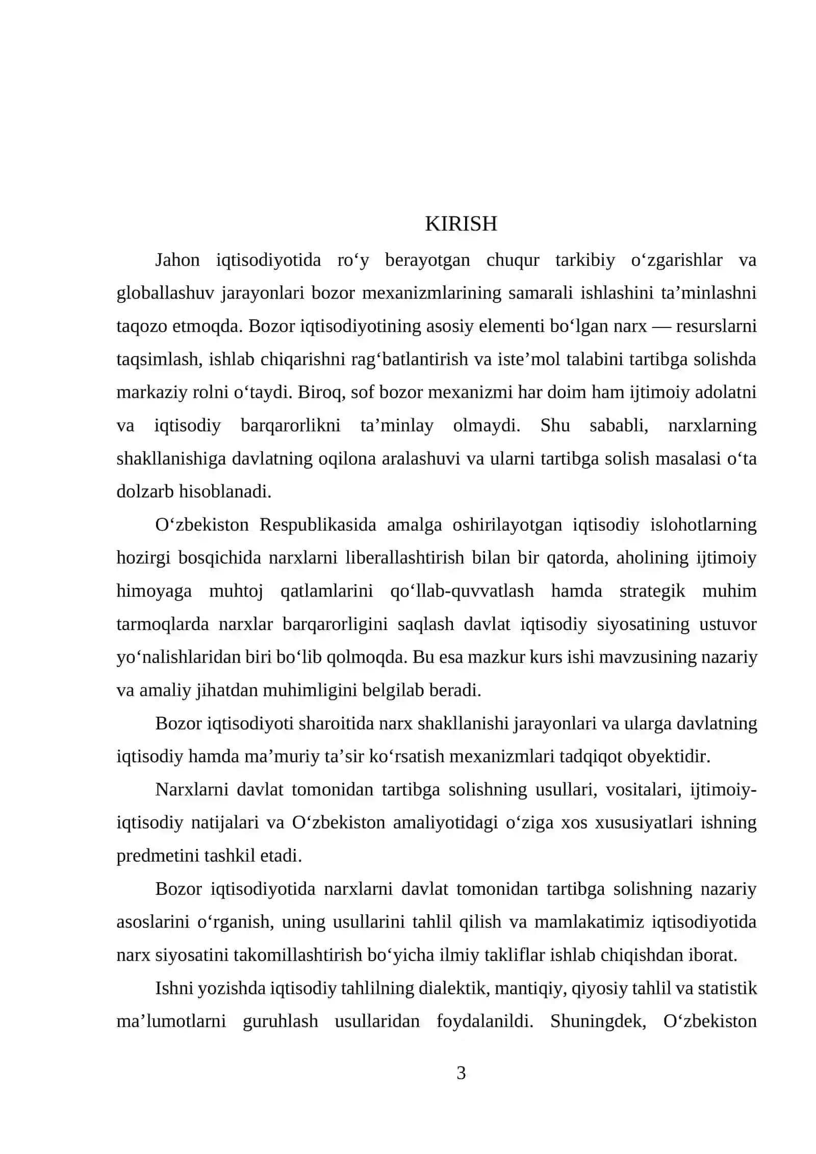 BOZOR IQDISODIYOTIDA NARXLARNING DAVLAT TOMONIDAN TARTIBGA SOLINISHI 3