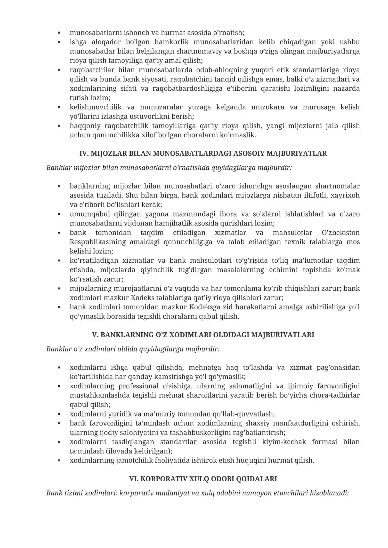BANK XODIMINING KASBIY ODOB-AHLOQI KODEKSI 3