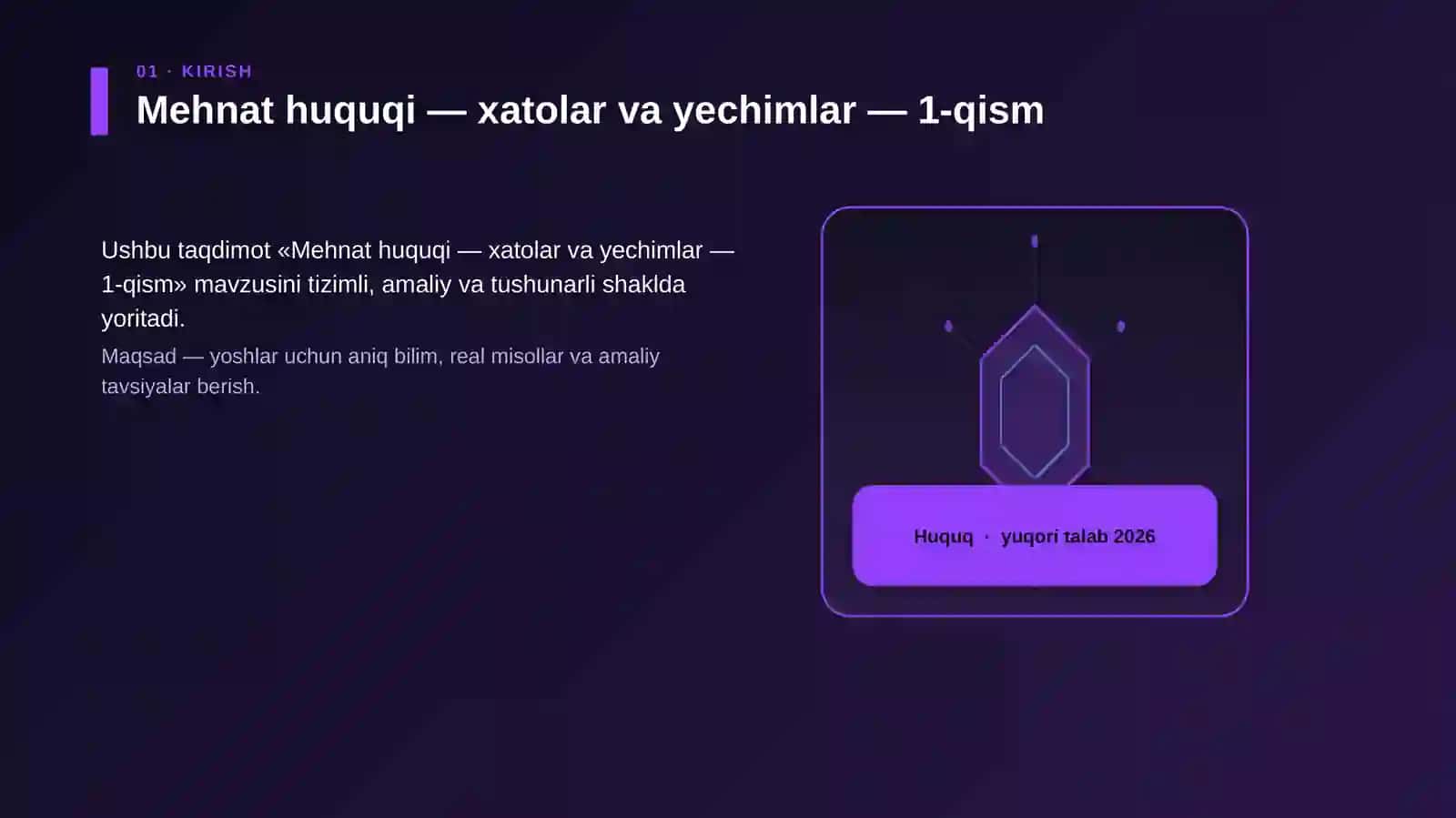 Mehnat huquqi — xatolar va yechimlar — 1-qism 3