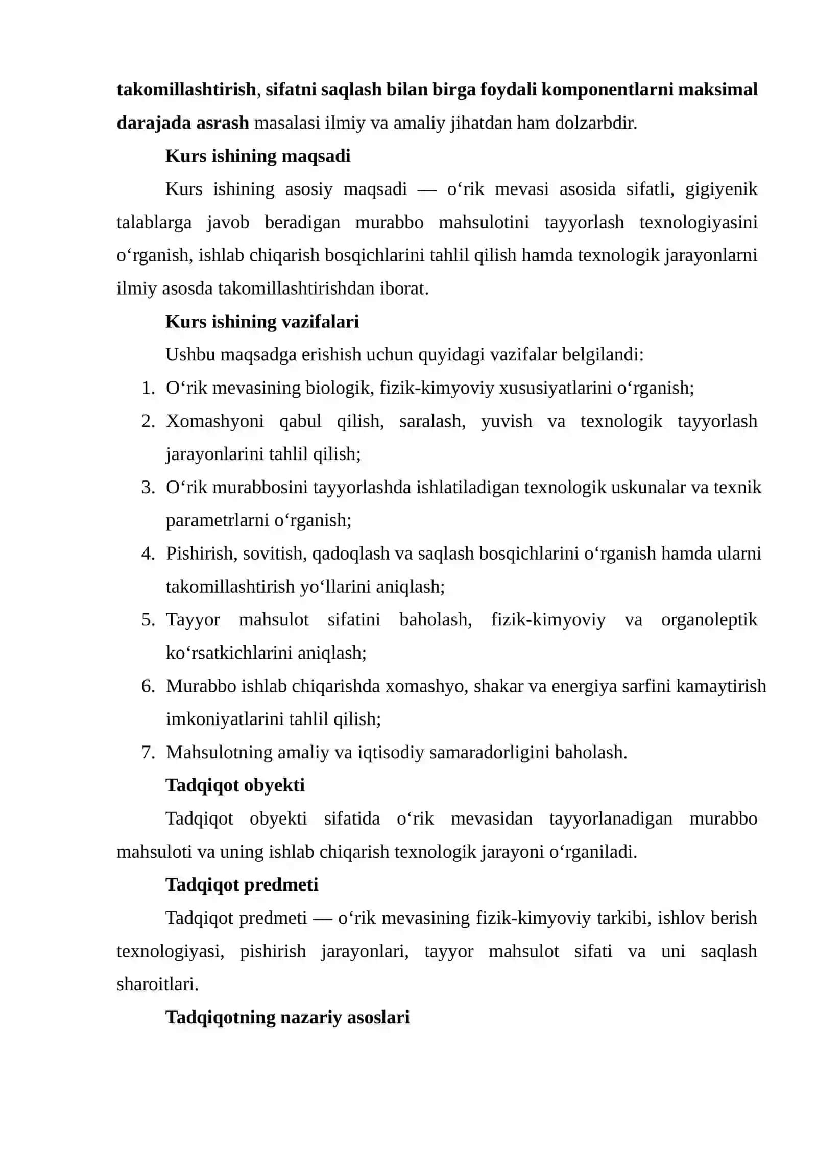 O‘rik mevasining xususiyatlari va murabbo ishlab chiqarishga tayyorlash 3