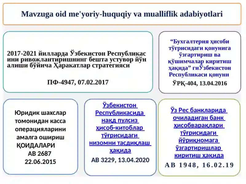 Pulmablag‘lari va valyuta operatsiyalari hisobi 3