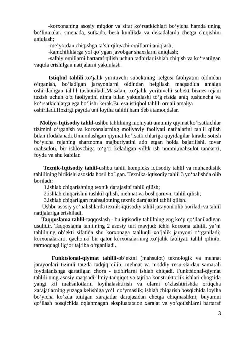 Iqtisodiy tahlil turlari 3