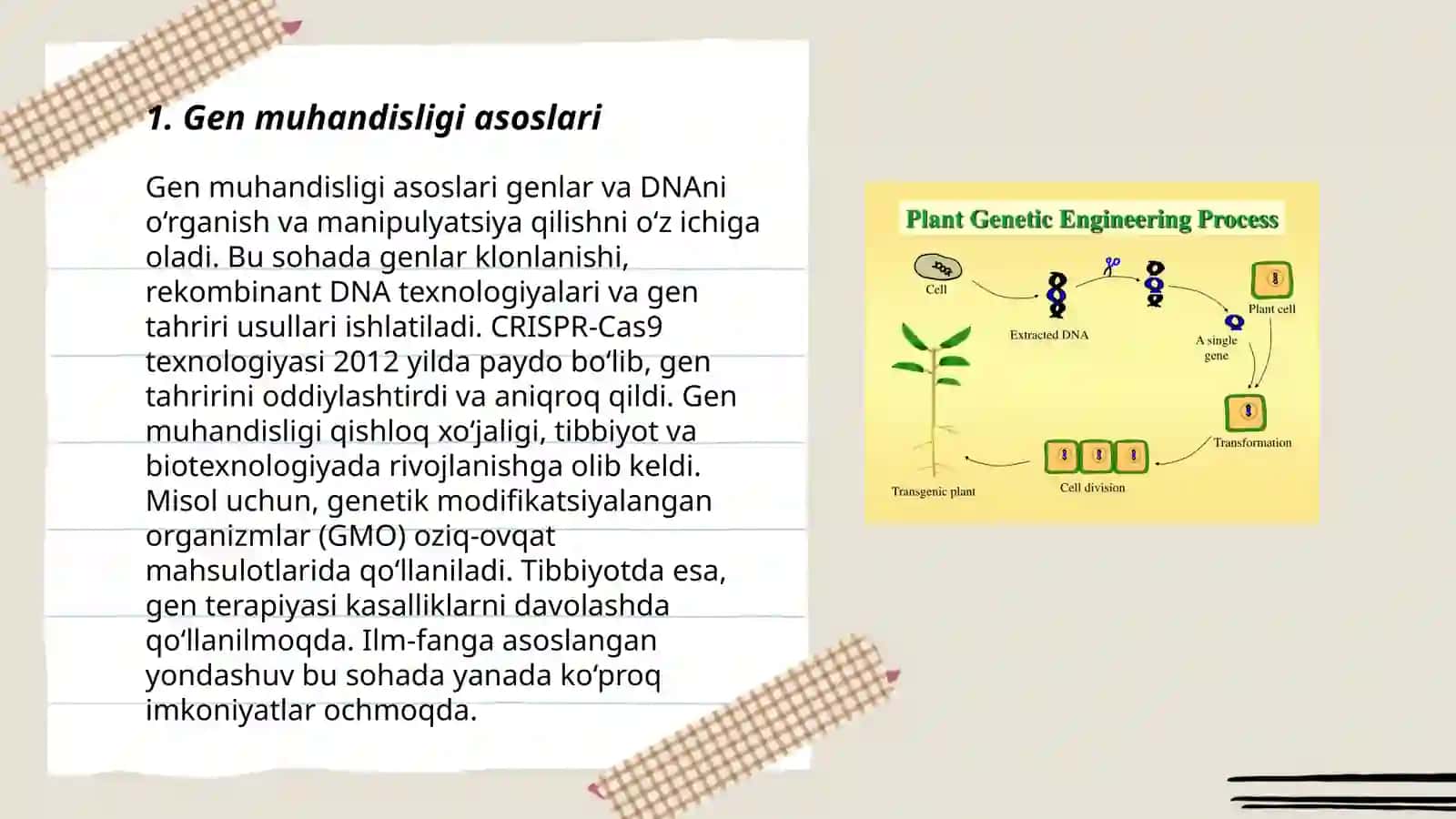 O'simlik va hayvon irsiyatini gen injeneriyasi usuli bilan o'zgartirish va organizmlarni klonlash 3