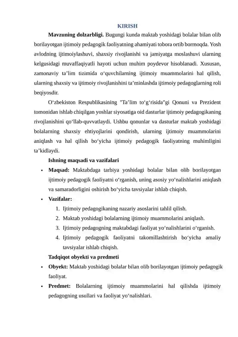 MAKTABDAGI TARBIYA YOSHIDAGI BOLALAR BILAN OLIB BORILAYOTGAN IJTIMIY PEDAGOGIK FAOLIYAT 3