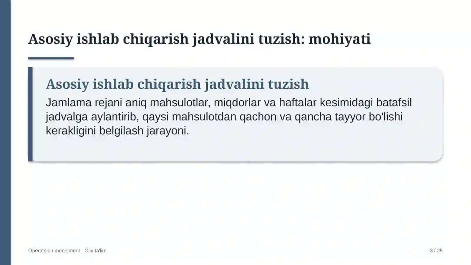 Buyumlar interneti sohasida asosiy ishlab chiqarish jadvalini tuzish 3