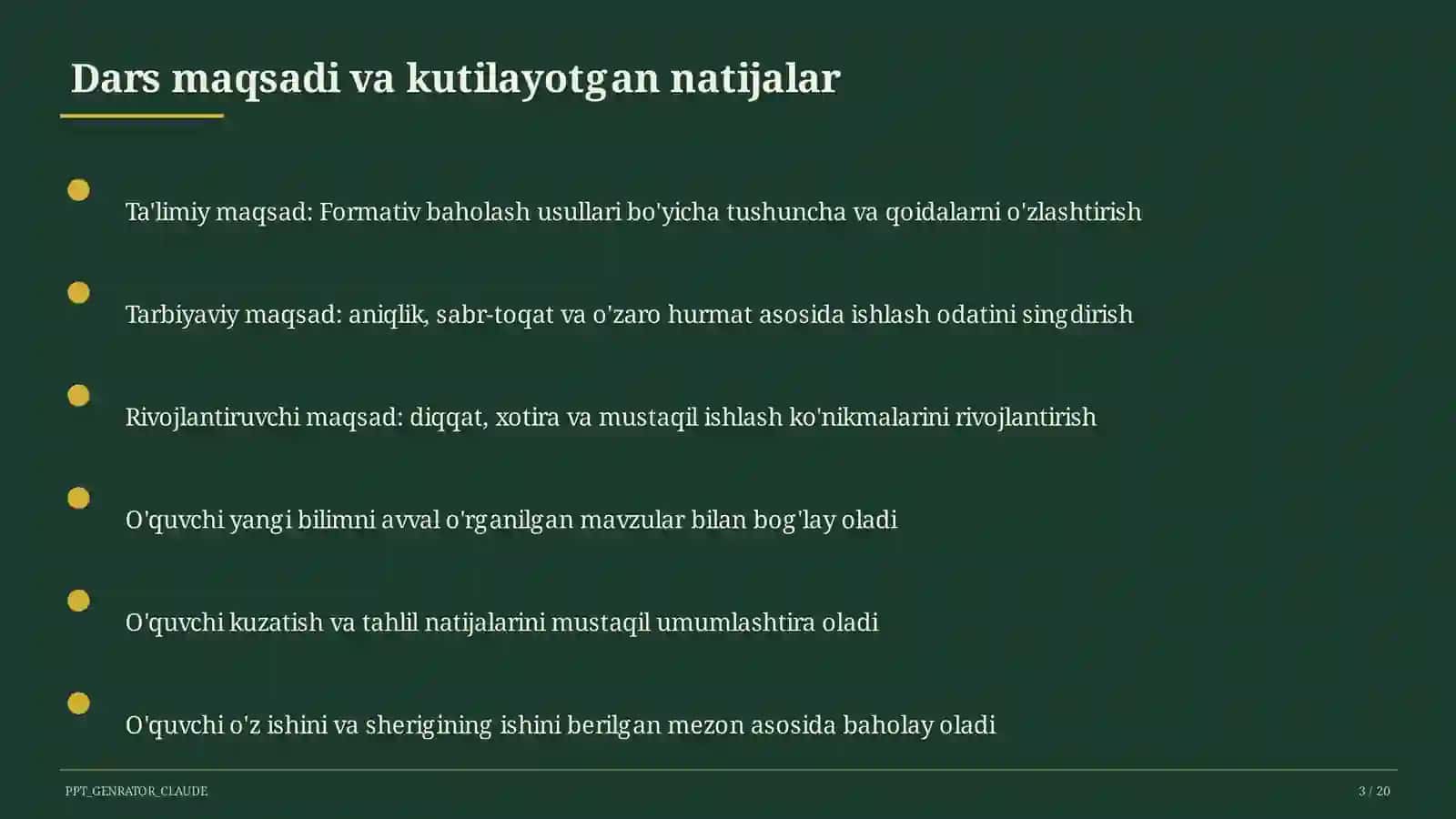 Formativ baholash usullari 3