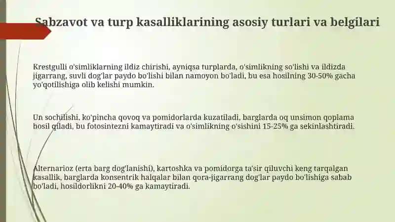 Sabzi va sholgʻom kasalliklari va ularga qarshi kurash choralari 3