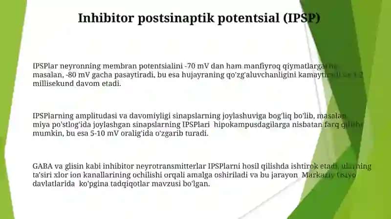 Hayajonlanuvchi to'qimalarning fiziologiyasi 3