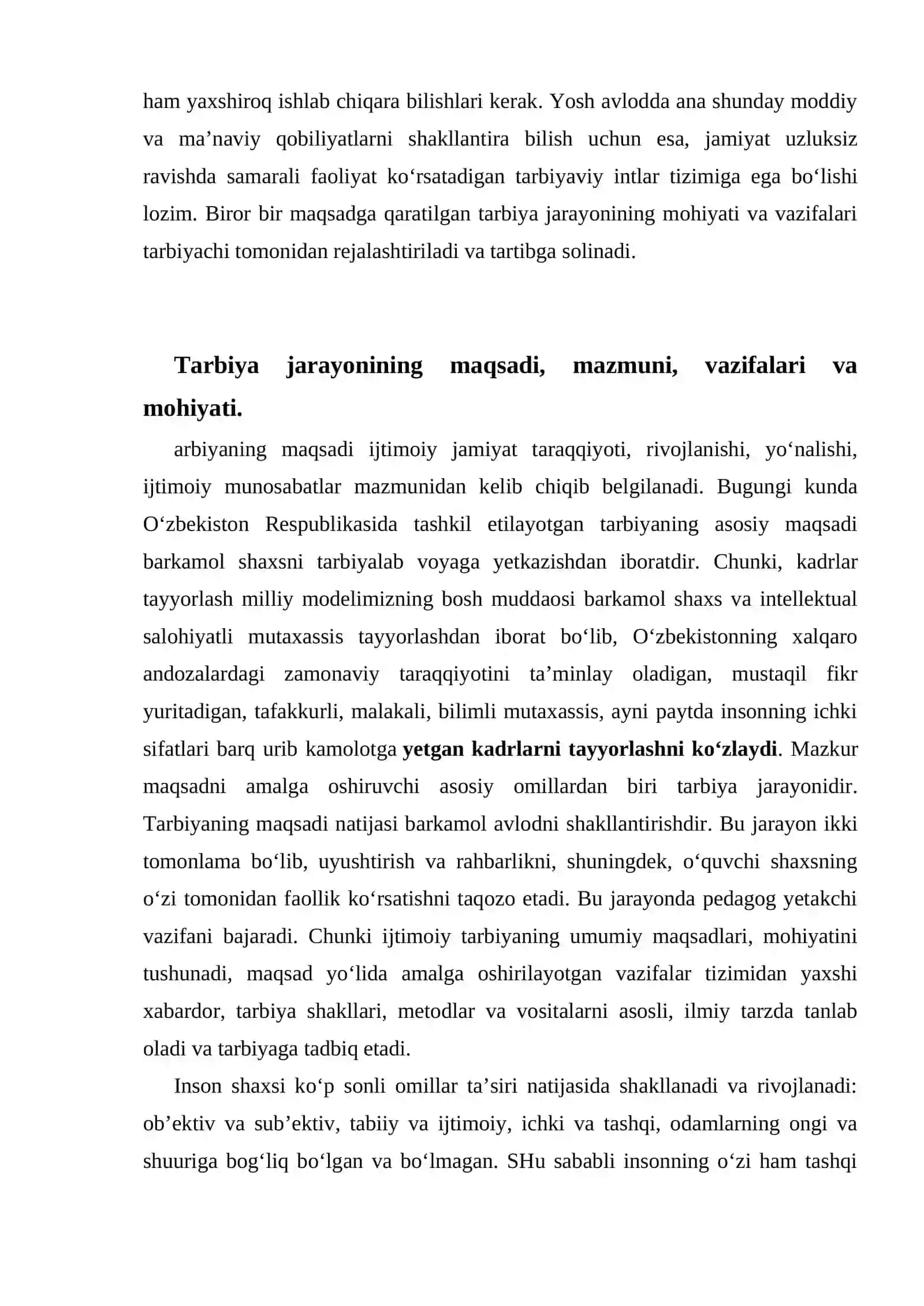 Boshlang'ich ta'limda tarbiya jarayonining mazmuni va mohiyati 3