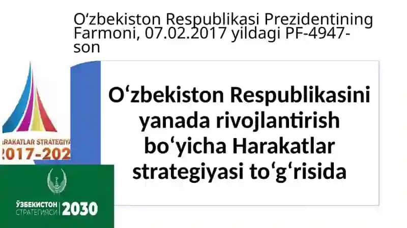 YANGI O‘ZBEKISTONDA PREZIDENT SH. M. MIRZIYOYEV RAHBARLIGI VA TASHABBUSI OSTIDA AMALGA OSHIRILAYOTGAN ISLOHOTLAR 3