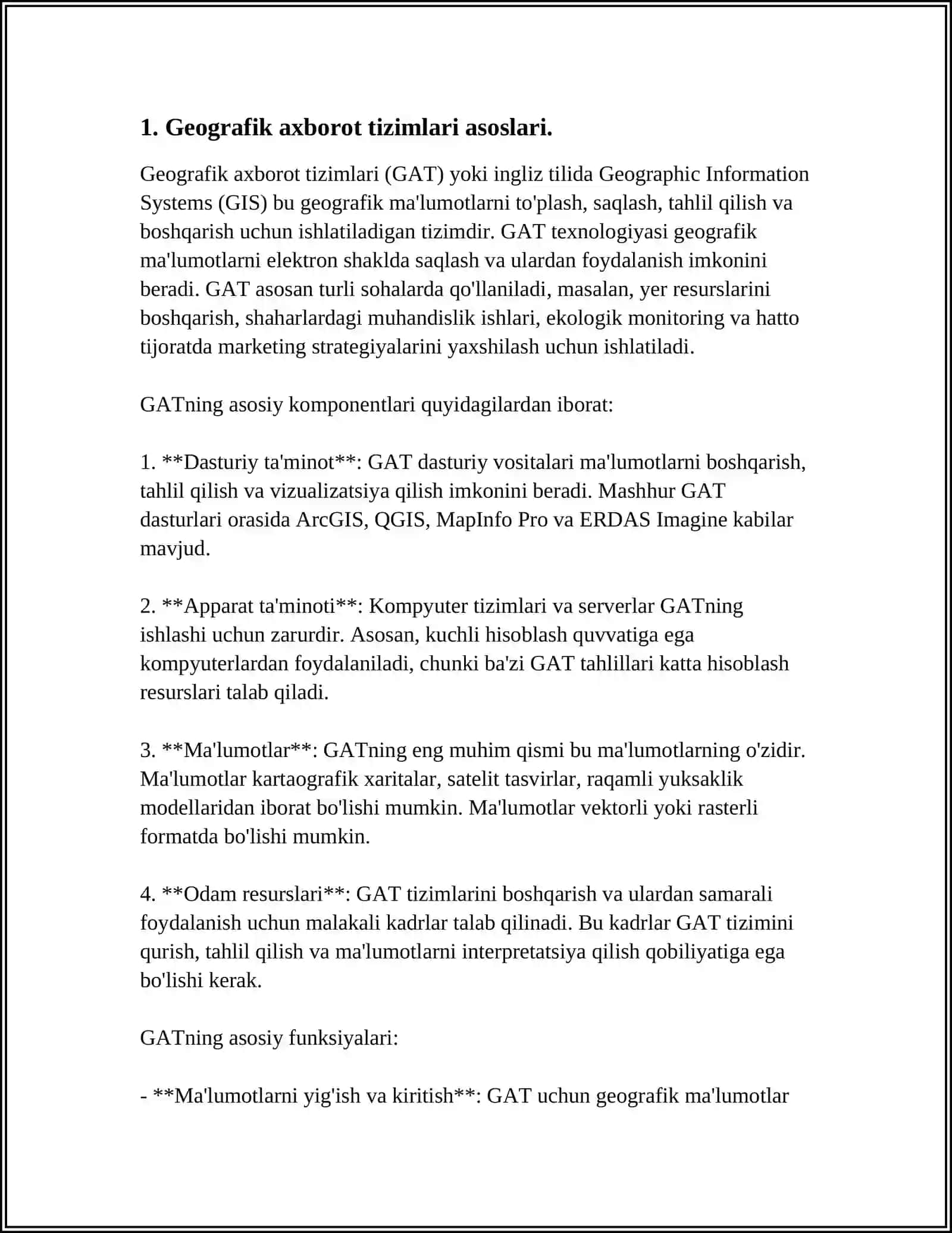 AVTOMOBIL YOʻLLARINI QIDIRUVIDA GEYOAXBOROT TIZIMLARI VA ULARNI YOʻL XOʻJALIGIDAGI OʻRNI 3